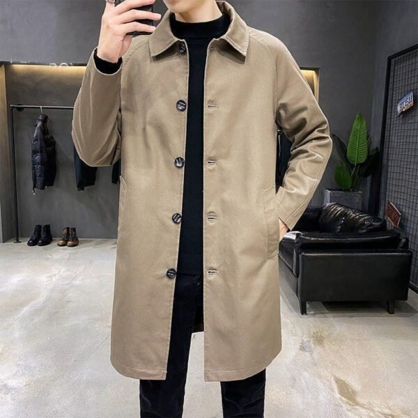 Men's Edit — Men's Mid-Length Loose Skin Trench Thin Coat