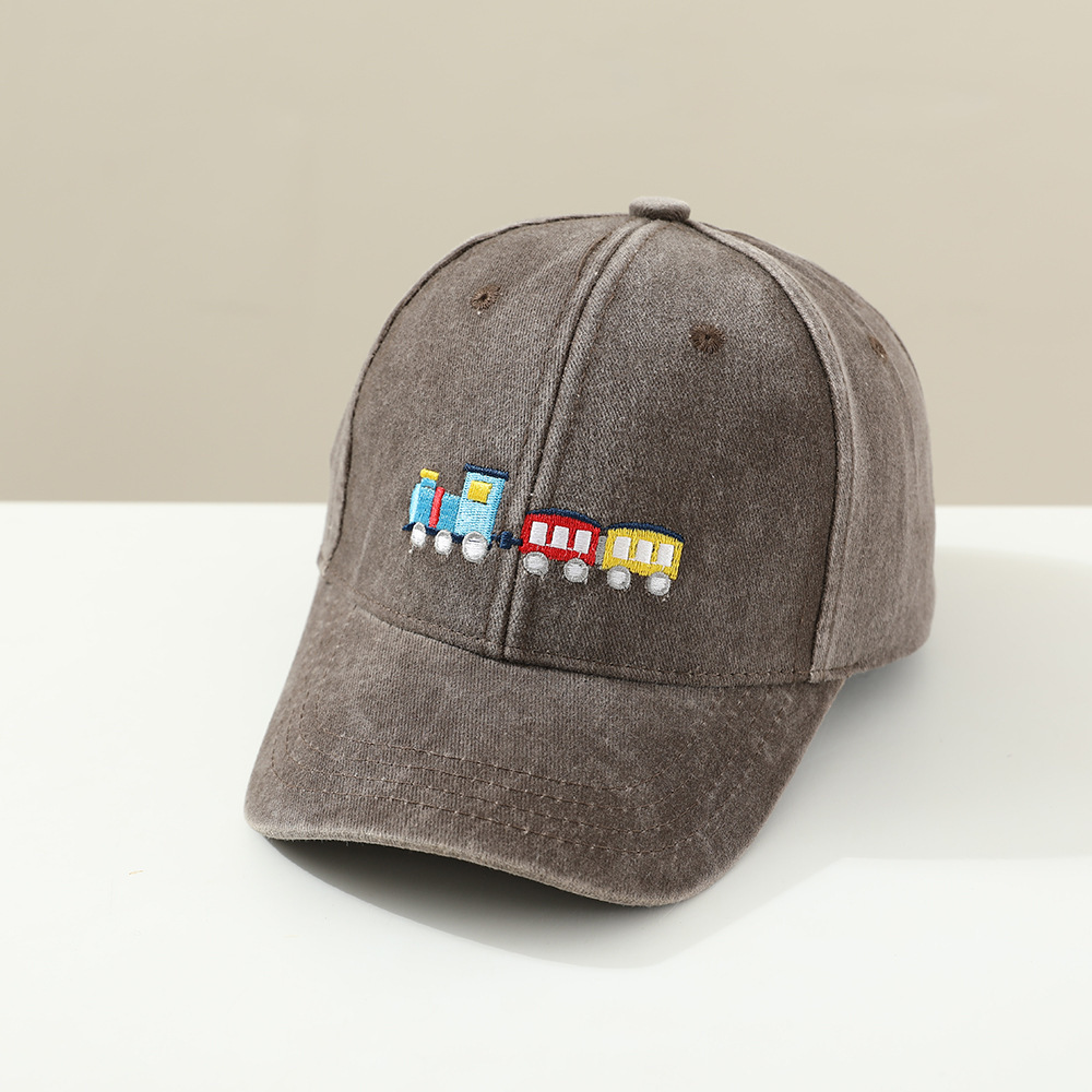 Children Toddler Peaked Cap Small Train Washed Layer Peaked Baseball Hat Trendy 4 Children Toddler Peaked Cap Small Train Washed Layer Peaked Baseball Hat Trendy - Image 4
