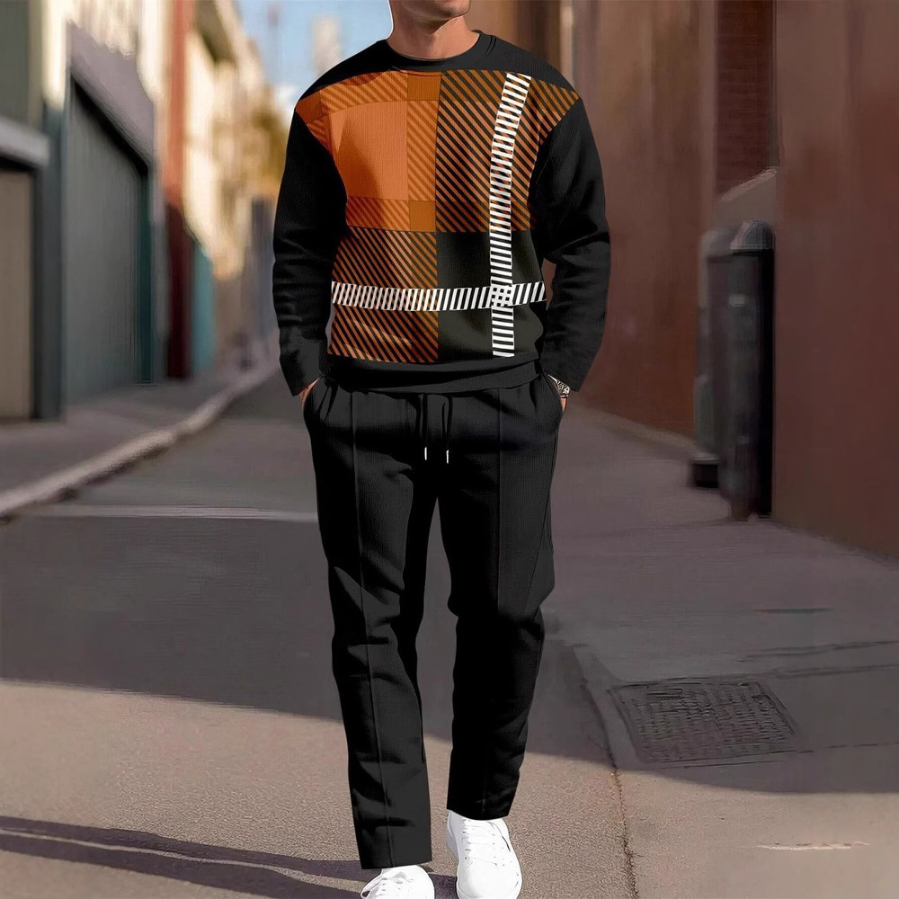 Men's Lounge Set 3D Plaid Print Sweatshirt & Joggers 10 Men's Lounge Set 3D Plaid Print Sweatshirt & Joggers - Image 10