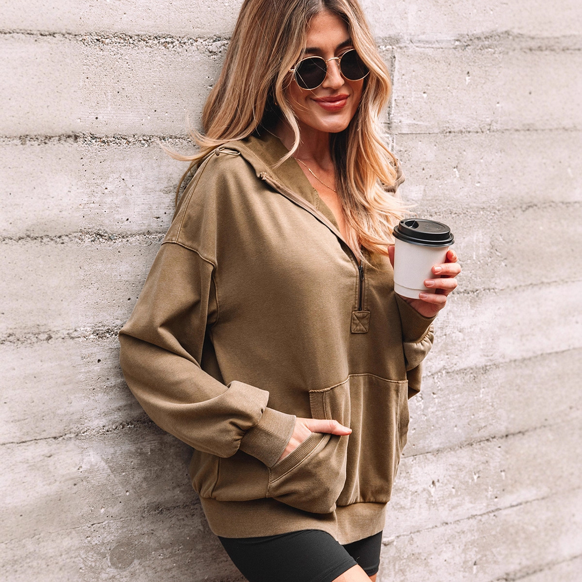 Loose Casual Style Large Pocket Patchwork Sweatshirt 5 Loose Casual Style Large Pocket Patchwork Sweatshirt - Image 5