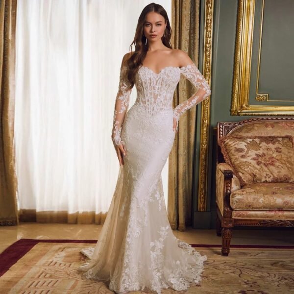 The Resort Edit — Wedding Dress Lace Off-Shoulder Gown