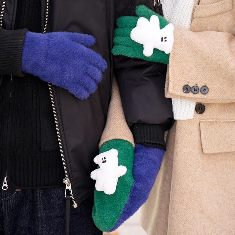 Fleece-lined, Windproof, Cute Cartoon Couple's Wool Gloves 6 Fleece-lined, Windproof, Cute Cartoon Couple's Wool Gloves - Image 6