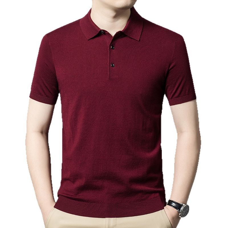 Textured T-shirt Men's Casual Smart Short Sleeve Top 5 Textured T-shirt Men's Casual Smart Short Sleeve Top - Image 5