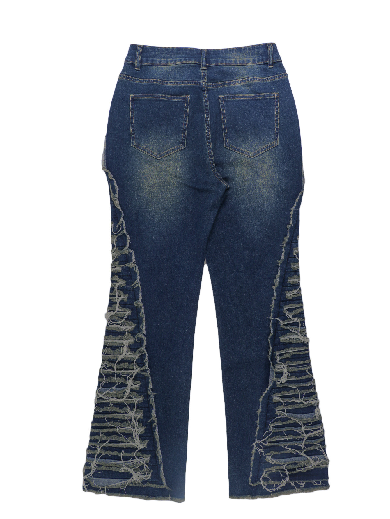 High Waisted Trousers Extremely Distressed Flare Denim 7 High Waisted Trousers Extremely Distressed Flare Denim - Image 7