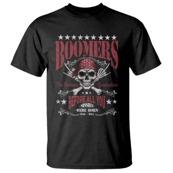 Men's Edit — Vintage Skull T Shirt Boomers Badass Generation Biker Top
