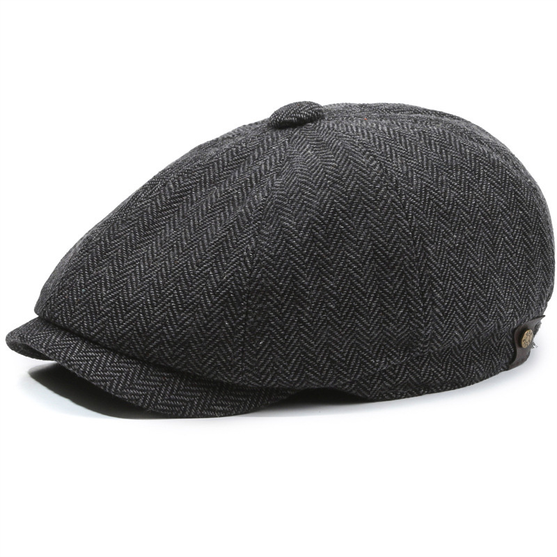 Herringbone Peaked Cap Middle-aged And Elderly Beret 7 Herringbone Peaked Cap Middle-aged And Elderly Beret - Image 7
