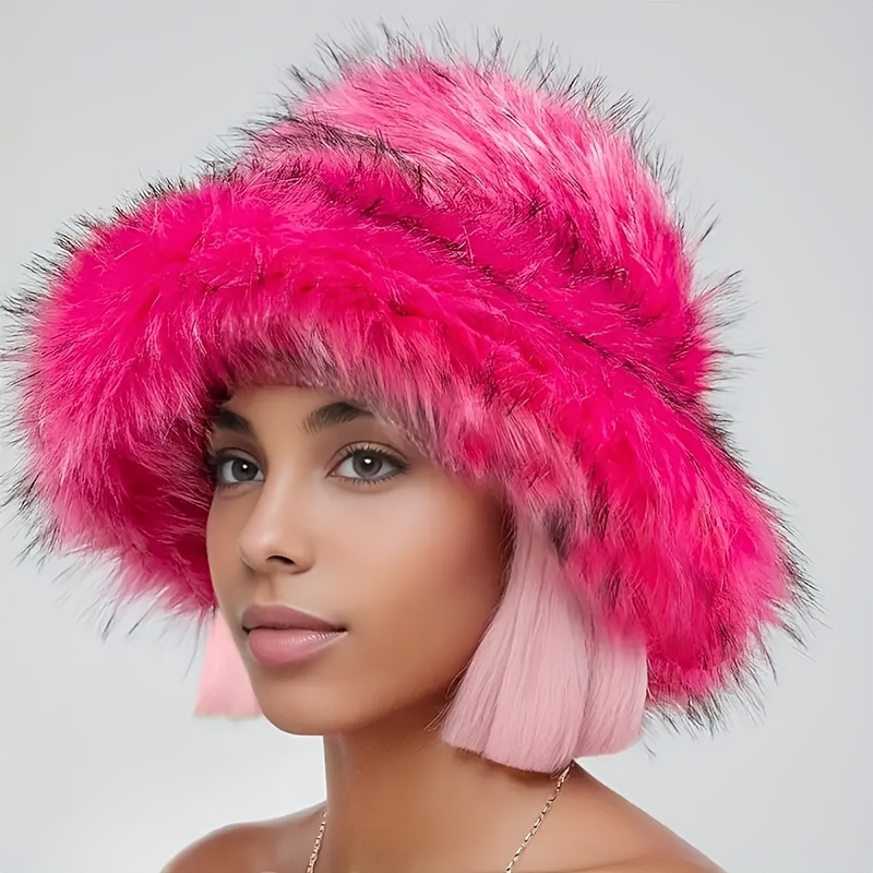 Warm Plush Fisherman Hat, Faux Fur Thickened Raccoon Fur Outdoor 3 Warm Plush Fisherman Hat, Faux Fur Thickened Raccoon Fur Outdoor - Image 3