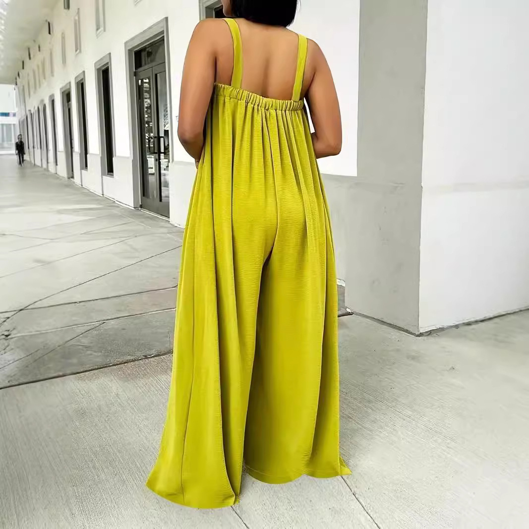 Wide Leg Jumpsuit Casual Loose Elegant Summer V-Neck Romper 6 Wide Leg Jumpsuit Casual Loose Elegant Summer V-Neck Romper - Image 6