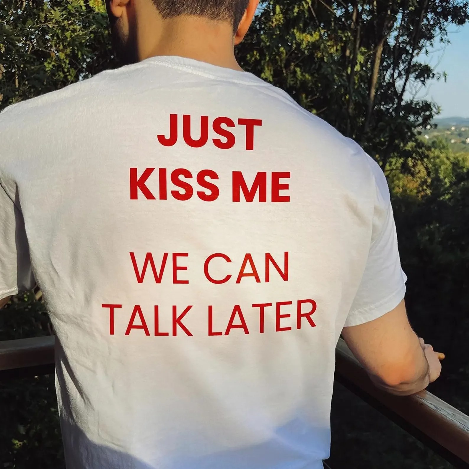 JUST KISS ME WE LATER Men's Printed Short Sleeve 9 JUST KISS ME WE LATER Men's Printed Short Sleeve - Image 9