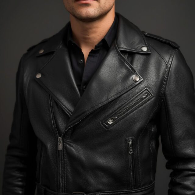 a man. wear black leather for review