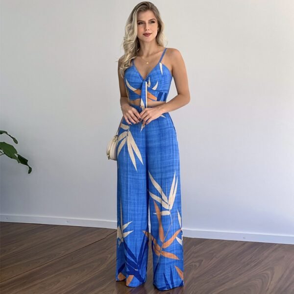 The Resort Edit — Premium Resort Co-ord Set | Elegant Tie-Front Camisole & Artistic Wide-Leg Trousers