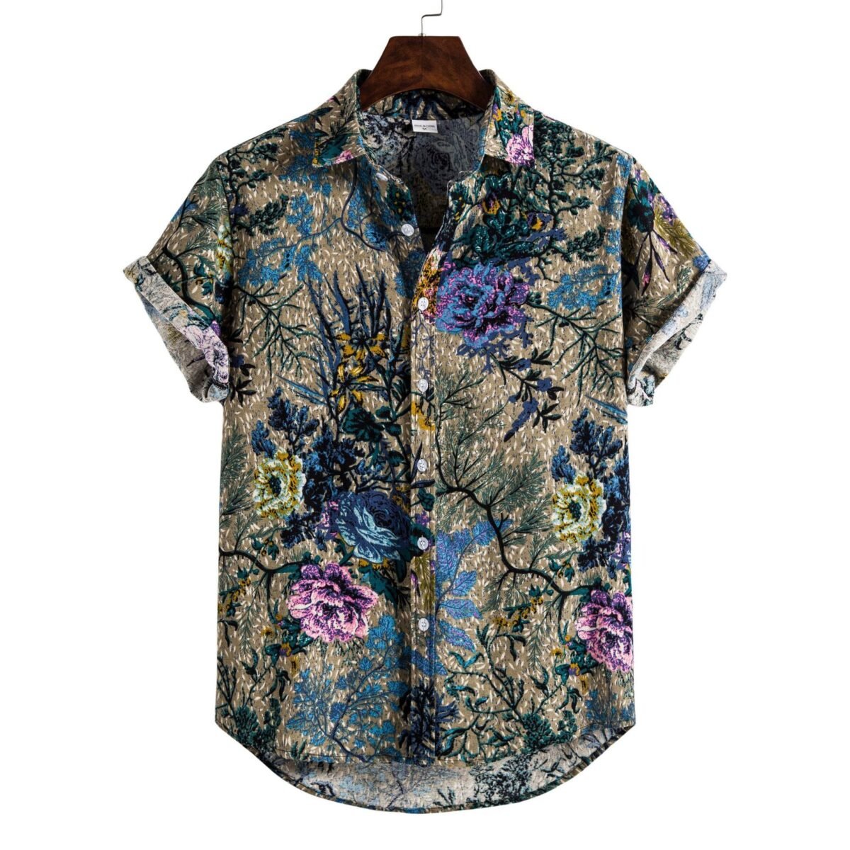 Men's Edit — Printing Long Sleeve Shirt Men''s Lapel Shirt
