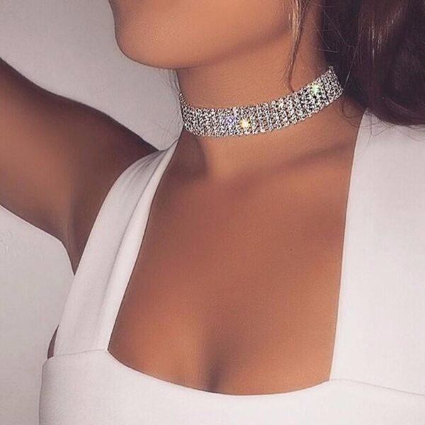 Full Crystal Rhinestone Choker Necklace Wedding Jewelry Chokers Necklaces | Regal Wear