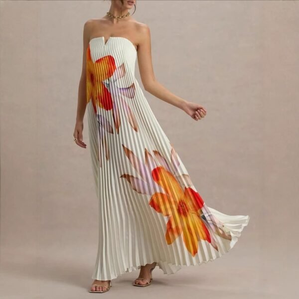The Resort Edit — Pleated Maxi Dress Off-the-shoulder | Regal Wear