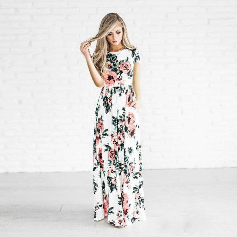 The Resort Edit — Women's Flower Printing Maxi Dress | Regal Wear