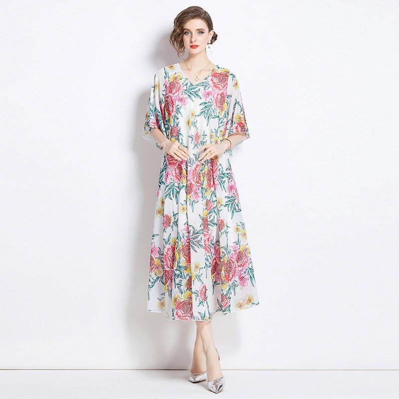 The Resort Edit — Tencel Elegant Drape Printing Dress | Regal Wear