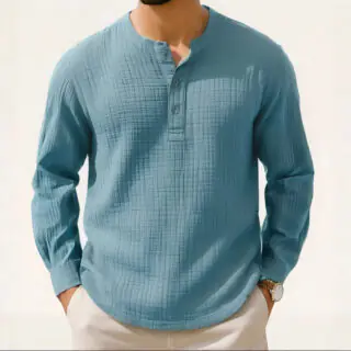 Men's Edit — Cotton Linen Long Sleeve Shirt Men | Regal Wear Luxe