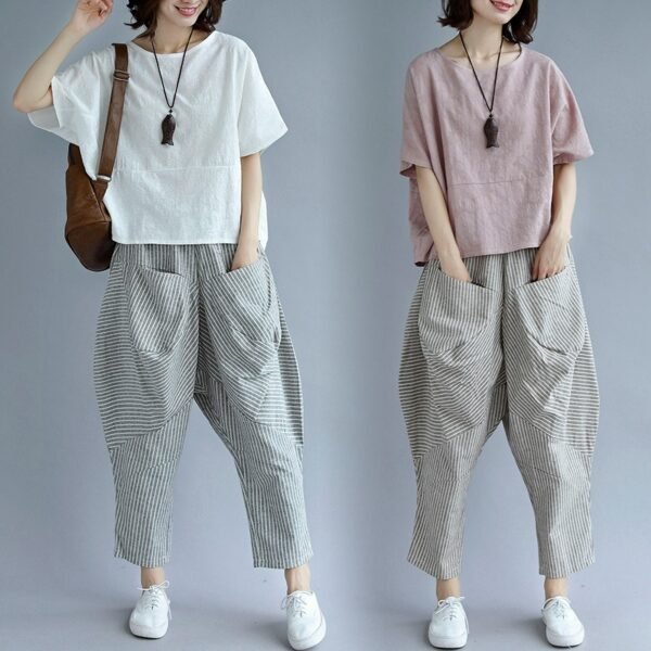 The Resort Edit — Draped Linen Tunic Pant Set | Regal Wear Boho Chic Style