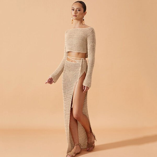 Women's Short Long-Sleeve Beach Cover-Up Bikini Set | Regal Wear