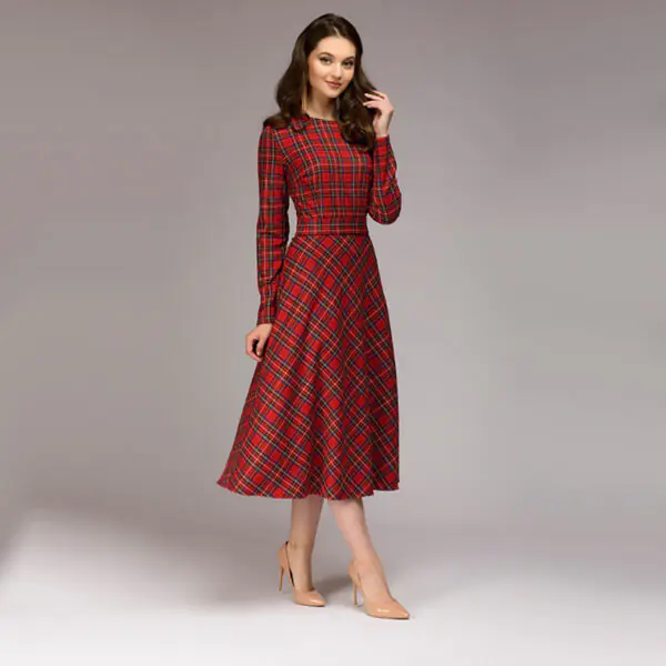 The Winter Edit — Women's Plaid Flannel Midi Dress