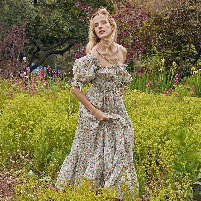 The Resort Edit — Floral Off-Shoulder Puff Sleeve Maxi Dress | The Resort Edit