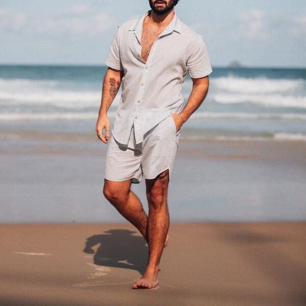 Men's Edit — Men's Loose Shirt Shorts Short Sleeve Suit