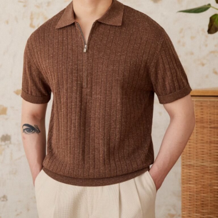 men's linen polo shirt — Linen Blend Short Sleeve Polo | Regal Wear Quiet Luxury Men | Regal Wear EU