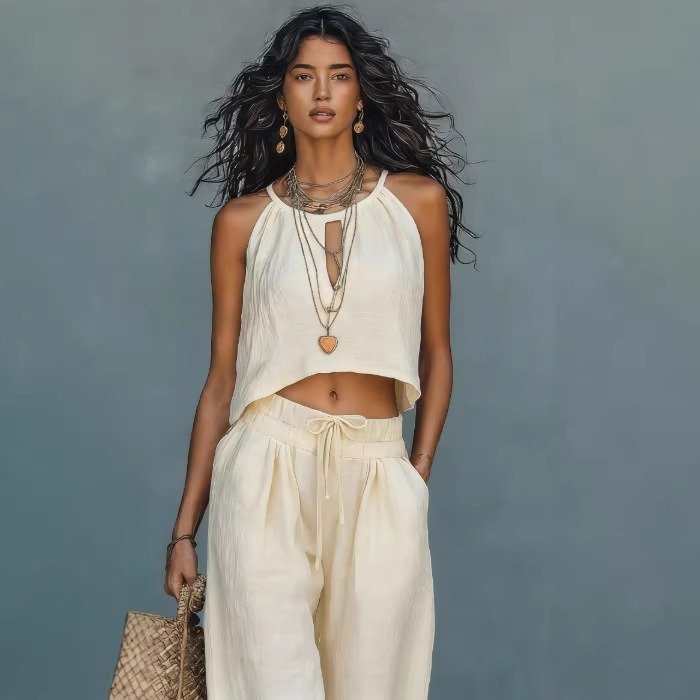The Resort Edit — Linen Two Piece Set | Regal Wear Minimalist Luxe