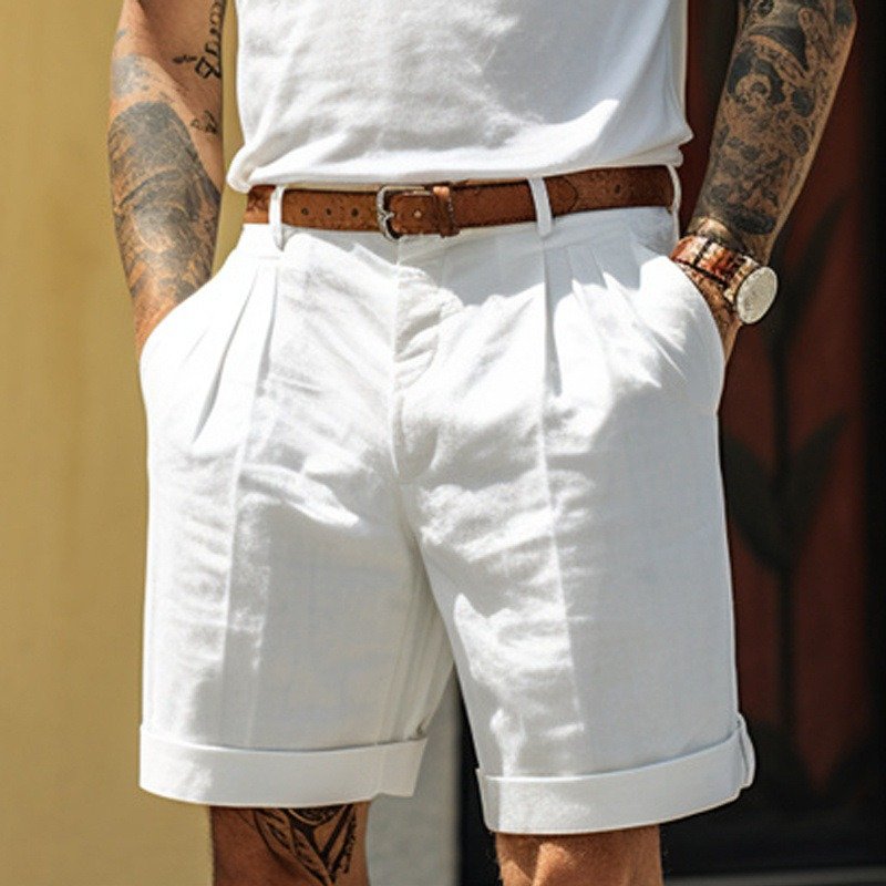 Men's Edit — Men's Pleated Pocket Straight Leg Shorts