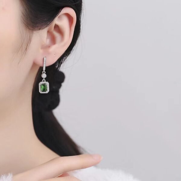 Light Luxury Emerald Earrings Tassel Design Minimalist | Regal Wear