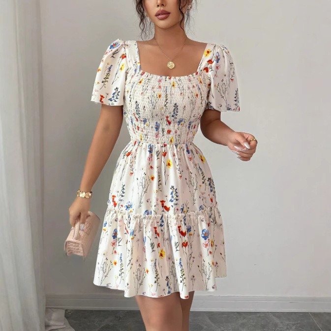 The Resort Edit — Women's Printed Dress Loose-Fit Fashionable