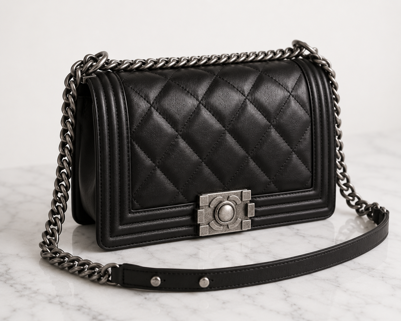 Structured luxury handbag — Chanel Boy Bag investment piece
