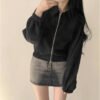 Women's Cropped Zip-Up Suede-Look Jacket - view 2