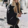 Women's Faux Suede Aviator Jacket with Fleece Lining - view 2